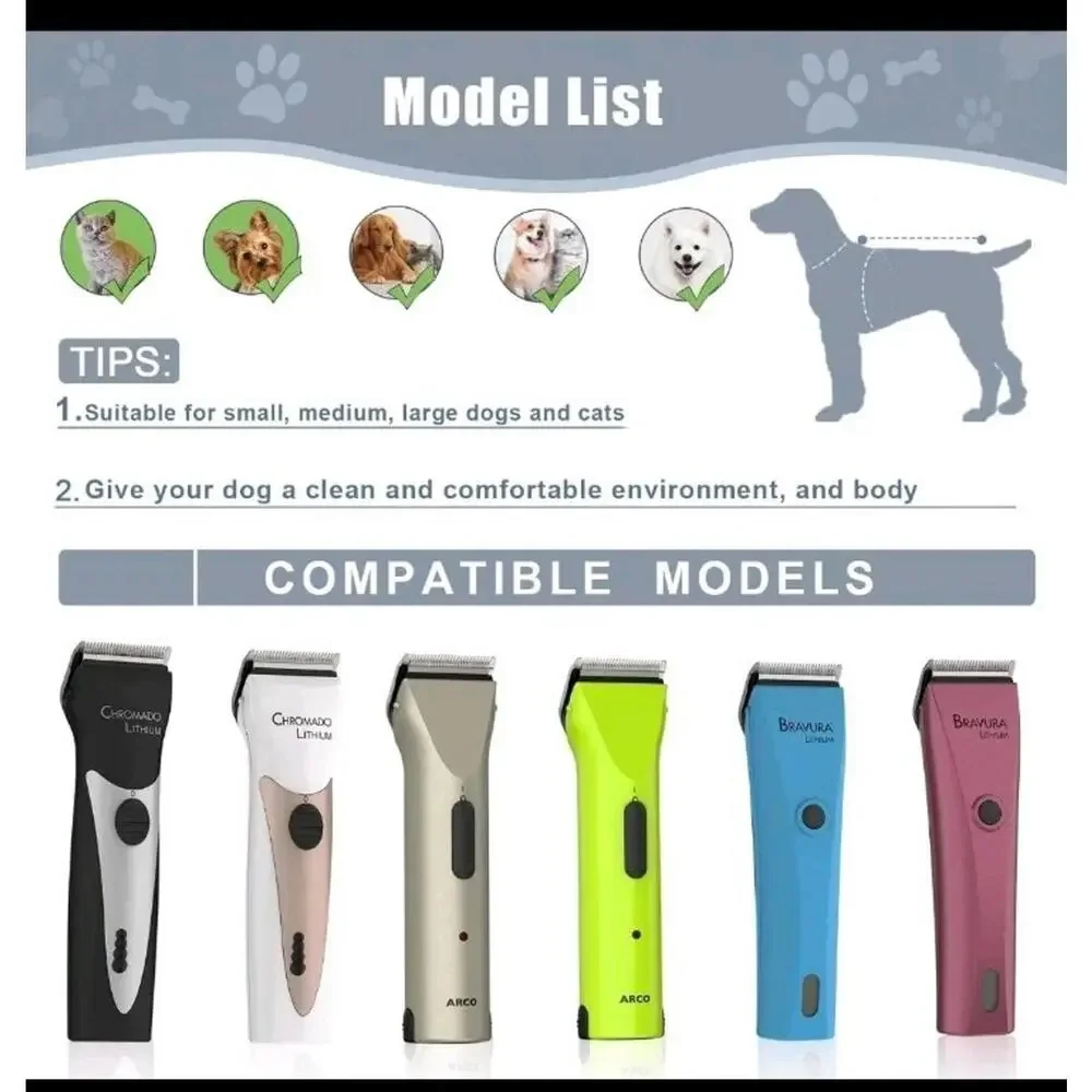 5 in 1 Replacement Clipper Blades Compatible with Wahl Bravura Clipper Chromado